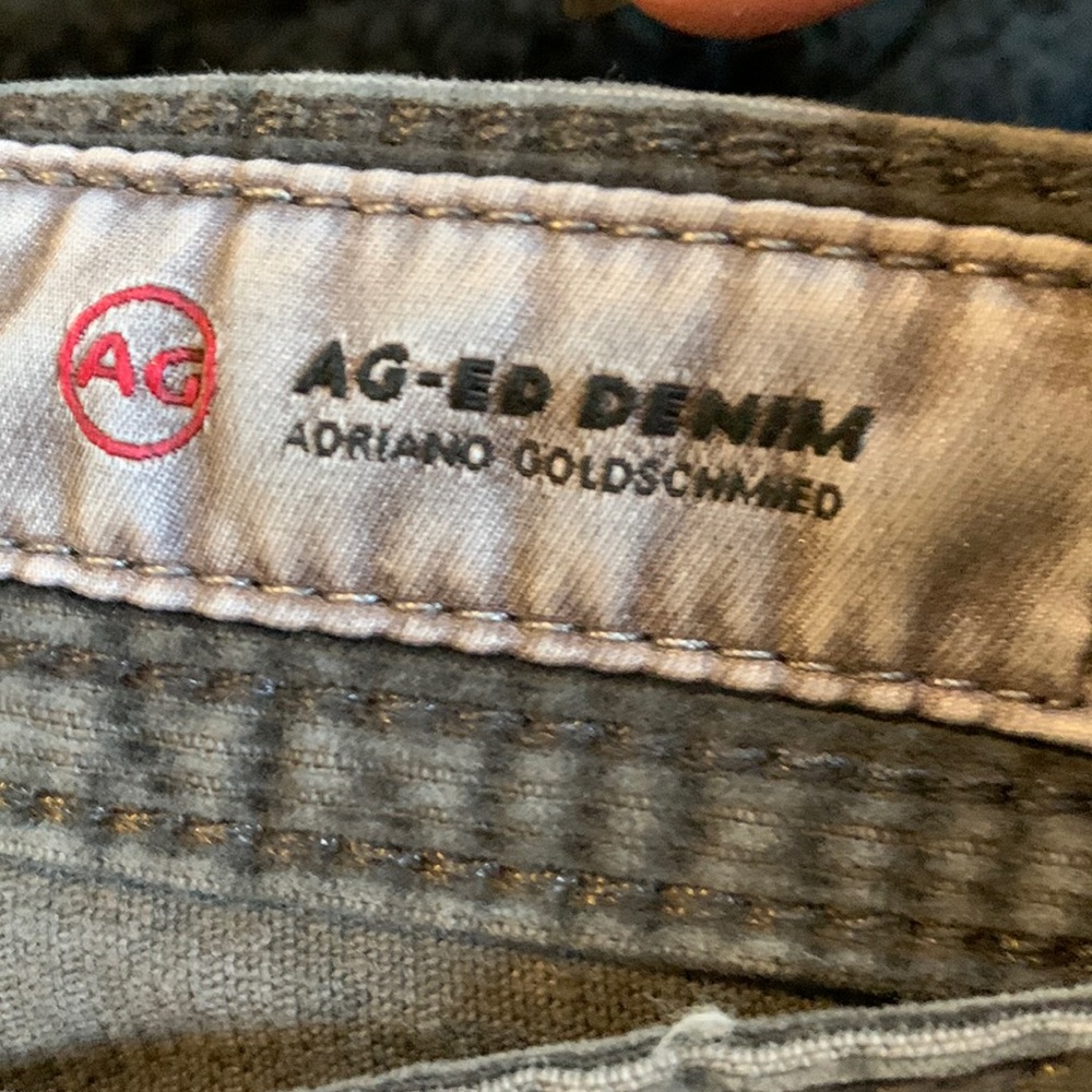 One pair of men’s AG corduroy waist 33 length is listed as R… For regular